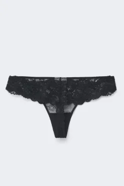 3-pack scallop lace thong