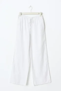 petite linen blend trousers