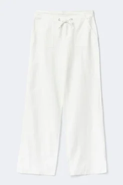 Petite linen blend trousers