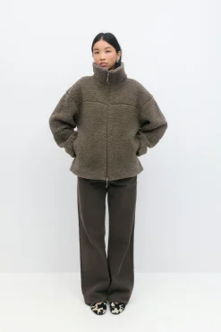 Pile zip jacket