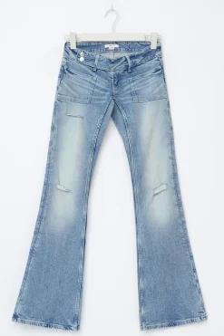 14+ pleated flare jeans