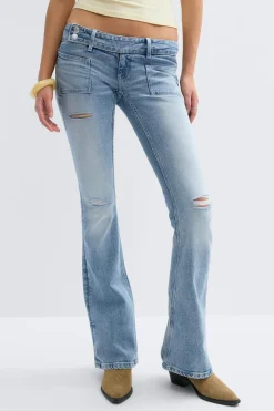 14+ pleated flare jeans tall