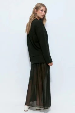 Pleated maxi skirt
