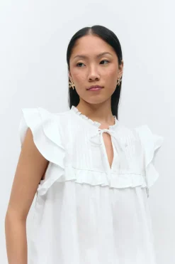 Poplin frill top
