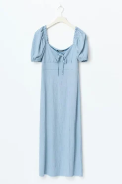 Puff sleeve midi dress