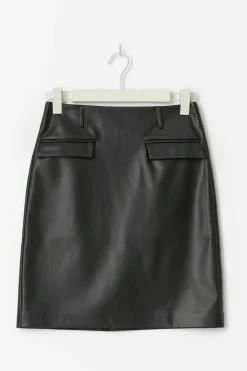 Pu midi skirt