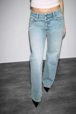 Rebel button wide jeans
