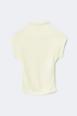 Ruched funnel neck top