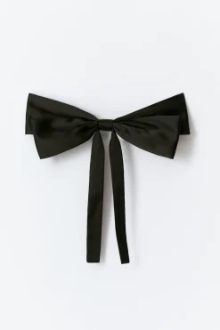 Satin bow hair clip