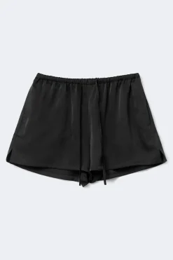 Satin drawstring shorts