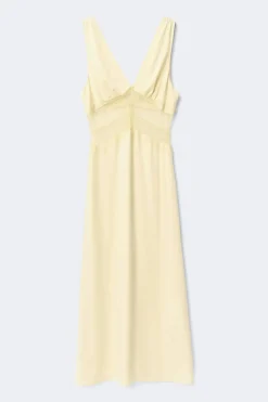 Satin lace maxi dress