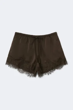 Satin lace shorts