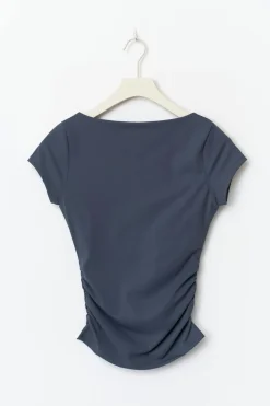 Scooped back yoga top
