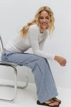 Seersucker gingham trousers