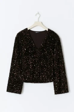 Shaped sequin top