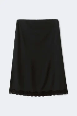 90s midi lace detail skirt