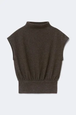 Soft funnel neck top