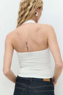Soft touch halterneck top