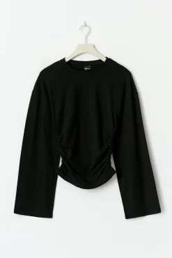 Soft touch wide sleeve top
