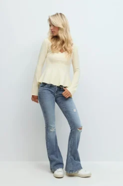Sparkle low flare jeans