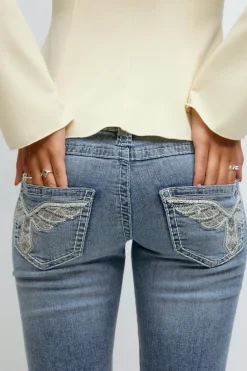 Sparkle low flare jeans