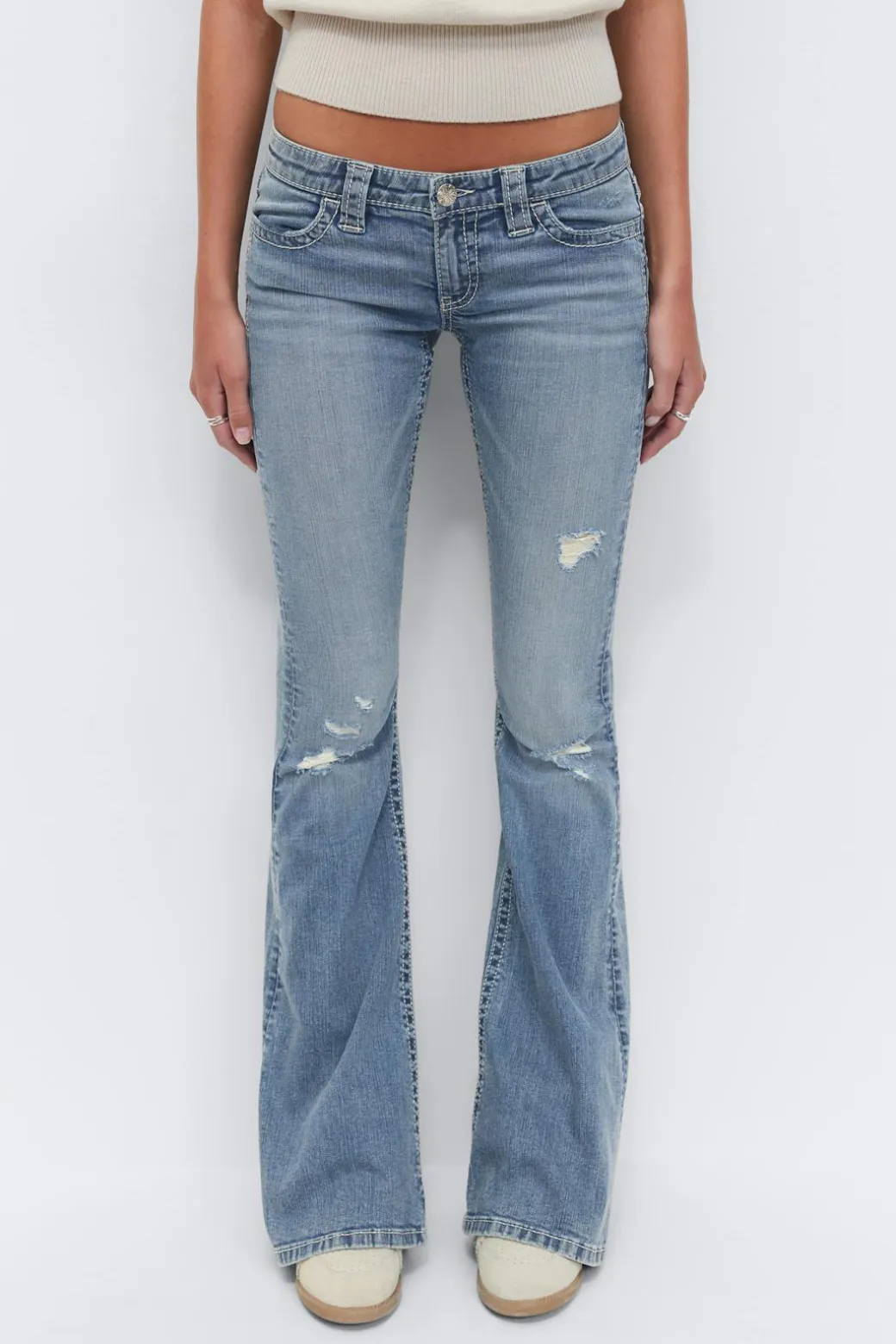 14+ sparkle low flare jeans