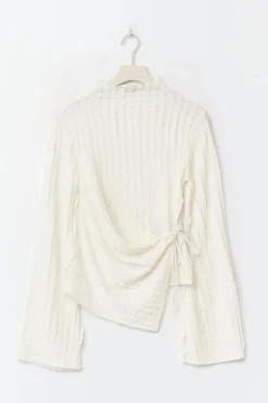 Textured tie detail top