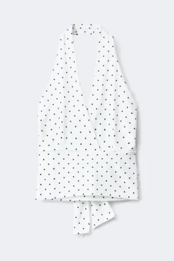 Tie detail halterneck top