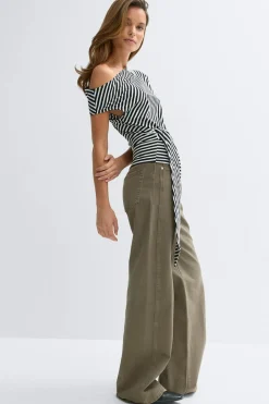 Tie detail stripe top