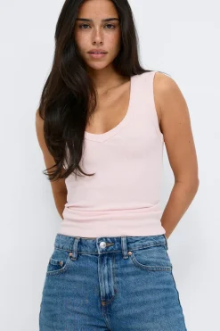 Tight v-neck rib tank
