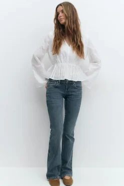 Ultra low bootcut jeans