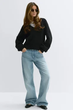 V-neck knitted sweater