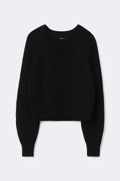 V-neck knitted sweater