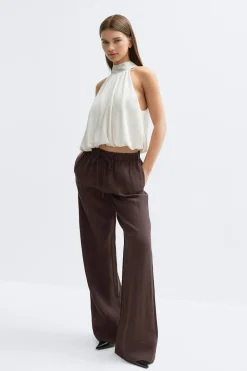 Wide drawstring trousers