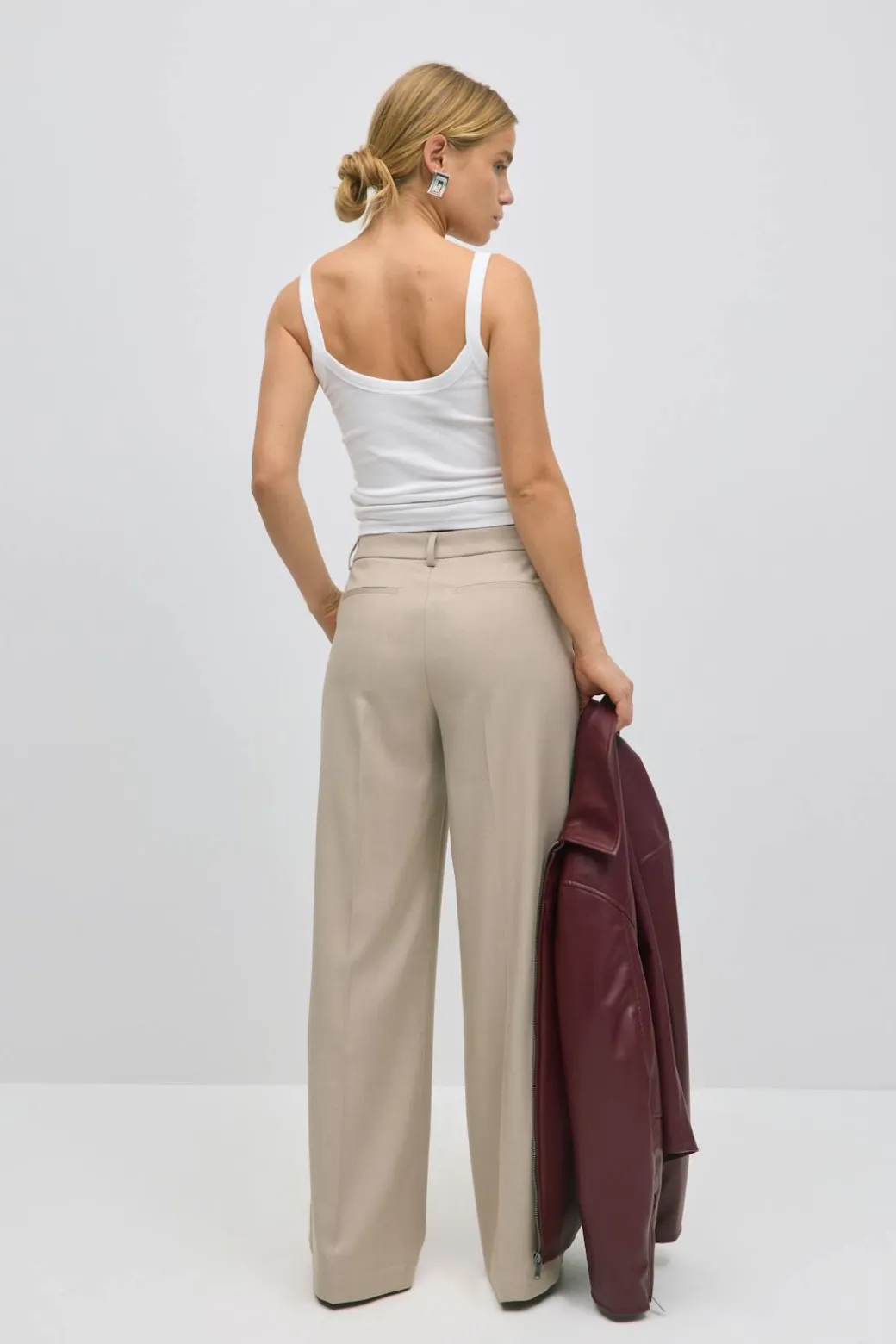 Wide leg suit trousers