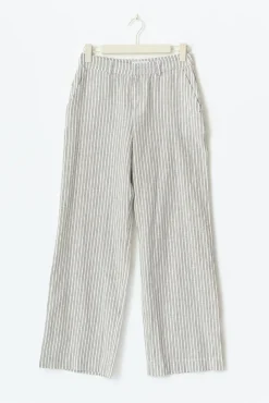 Wide linen blend trousers