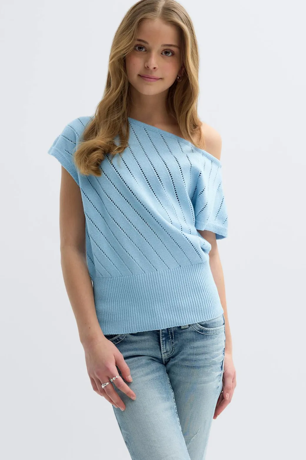 Y boatneck knitted top