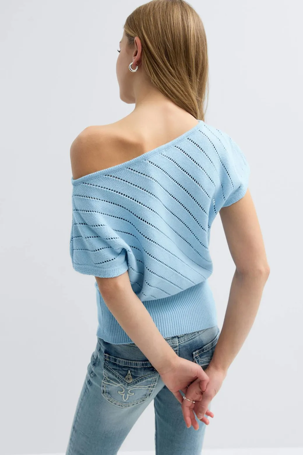 Y boatneck knitted top