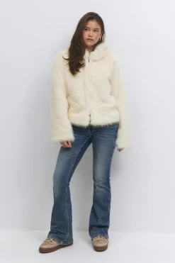 Y faux fur hood jacket