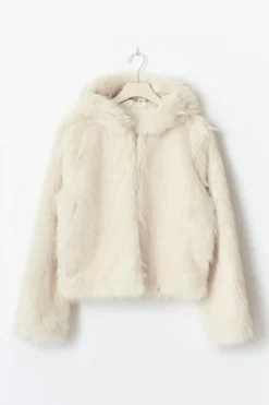 Y faux fur hood jacket