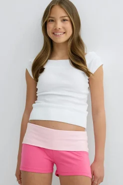 Y folded waist shorts