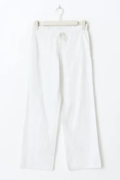 Y low linen blend trousers