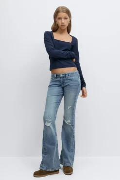 Y sparkle low flare jeans